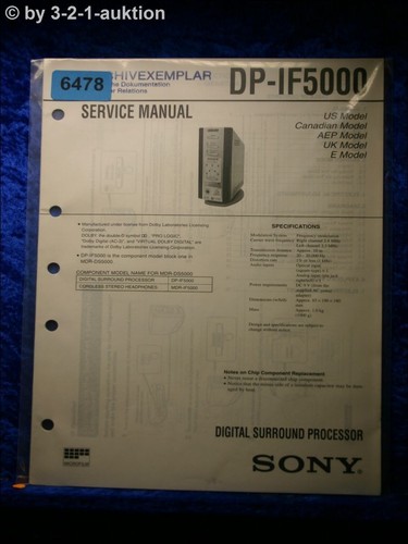 Manuale servizio sony dp - manuale, di