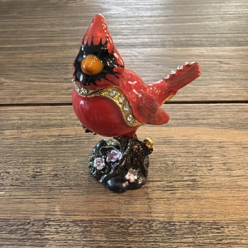 Cardinal bird trinket box - bird,