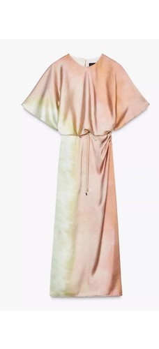 Zara abito midi effetto raso - zara,