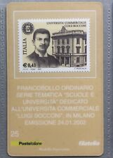 ITALIA 2002 UNIVERSITA' LUIGI BOCCONI MILANO TESSERA FILATELICA FRANCOBOLLO