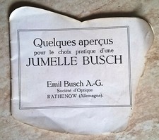 Rarissimo catalogo binocoli Jumelle Busch 1913 - Societé d'optique Rathenow