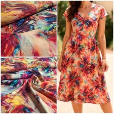 Tessuto lino viscosa fantasia