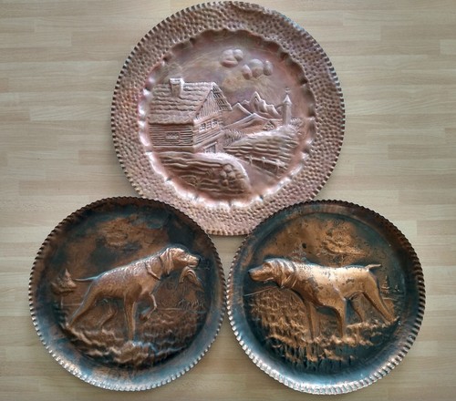 Piatti rame decorati sbalzo - a,