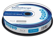 MediaRange MR507 Blu ray Disc BD R DL 50GB confezione da 10