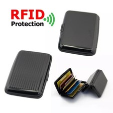 PORTA CARTE DI CREDITO PER TESSERE BANCOMAT SOLDI RIGIDO IN ALLUMINIO SCUDO RFID