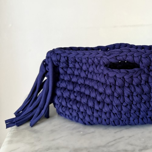 Borsa uncinetto blu