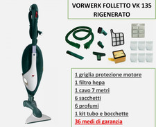 SCOPA ELETTRICA VORWERK FOLLETTO  VK 135 CON HD 40 NUOVA - 12 MESI DI GARANZIA