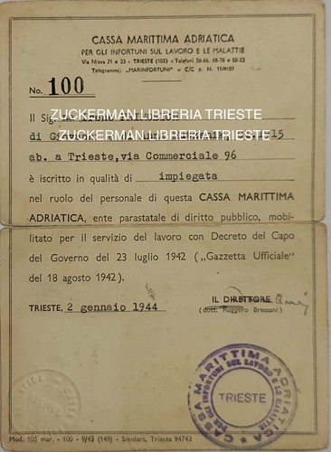 Tessera cassa marittima - tessera,