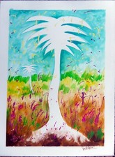 " La Palma " omaggio a M.Schifano olio su tela cm.60x80, no Mario Schifano.