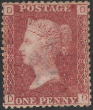 1864/79 SG43 1d TARGA ROSSA ROSA 198 FINE ZECCA INCERNIERATA (DD) CAT £60,00
