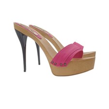 Zoccoli alti con tacco a spillo laccato 14cm  - DAL 35 al 46 - GL301 PEL MAGENTA