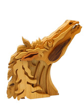 SCULTURA DI LEGNO ARTIGIANALE , TESTA DI CAVALLO