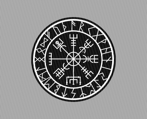 Vegvisir rune bussola adesivo - rune,