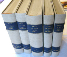 LA VITA DEGLI ANIMALI 1926-1931 BREHM UTET 5 VOLUMI ZOOLOGIA MAMMIFERI UCCELLI