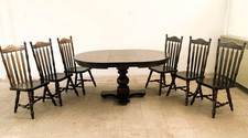 TAVOLO ROTONDO ALLUNGABILE IN LEGNO DI CEDRO + 6 SEDIE -  IN OTTIMO STATO