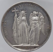 Medaglia  AG  Papa Gregorio XVI Anno III Rara SPL "Auspici di Pace"