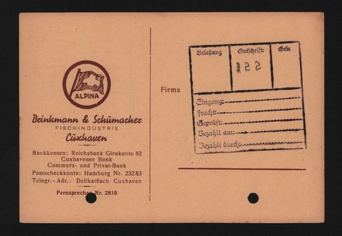 Cuxhaven postkarte 1943 - cuxhaven,,