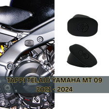 Coppia di Tappi Logo Buco Telaio Moto Yamaha MT-09 2021/2024 Tracer Neri SX e DX