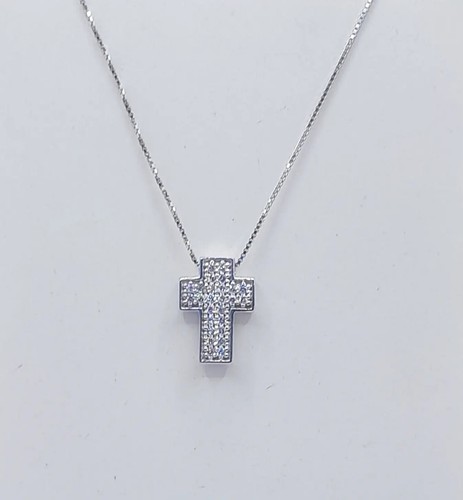 Collana con croce - , pavè