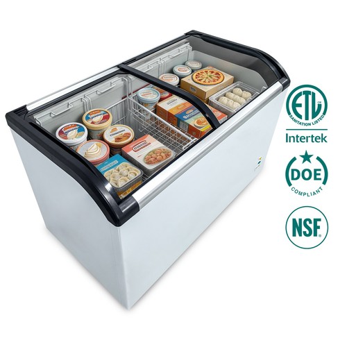 Curved top display freezer - top,
