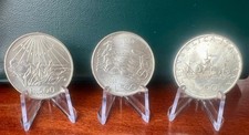 3 MONETE ITALIA LIRE 500 ARGENTO DANTE/BIGA /CARAVELLE 1965-1961-1966