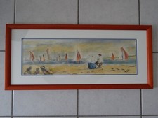 Grand Tableau Gouache Signé