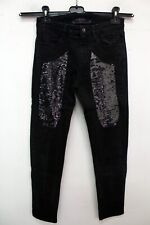 Jeckerson Donna Pantalone Taglia 27/40 Cotone Nero Jeans Pant Woman Pants Logo