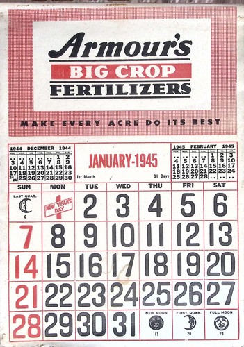 Calendario pubblicitario 1945 - calendario,