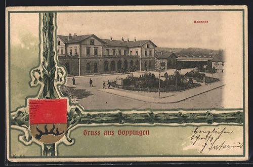 Cartolina göppingen stazione - cartolina, göppingen,