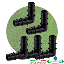 GOMITO 90° PORTAGOMMA RACCORDO ANGOLARE a 2 VIE IRRIGAZIONE TUBO ALA GOCCIOLANTE