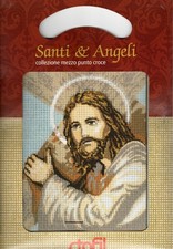 KIT STAFIL SANTI E ANGELI "GESU' CON CROCE " TELA MEZZO PUNTO STAMPATA+FILI