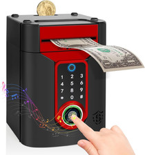 Salvadanaio Elettronico per Bambini Con Touchscreen E Impronta Digitale, Giochi 