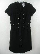 Women's 8 Vtg 1990's Moschino Cheap & Chic Little Black Dress Peplum Italy Bow