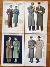 Moda Uomo Abito Anni 30 Figurino Inverno Eleganza Maschile 1934 1935 Lotto di 4