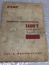 LIBRETTO USO E MANUTENZIONE FURGONE CAMIONCINO FIAT 1100 T TIPO 217 C-1962