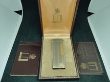 Accendino a gas Dunhill Rolla vintage argento 3 linee con scatola