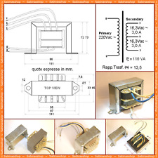 OEM★TRASFORMATORE di ALIMENTAZIONE DUALE 220V-16,3V-0-16,3V 110VA★PROFESSIONALE