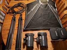 Elinchrom D-Lite 4 (D-Lite4) 2 testine flash, 2 treppiedi + vari accessori