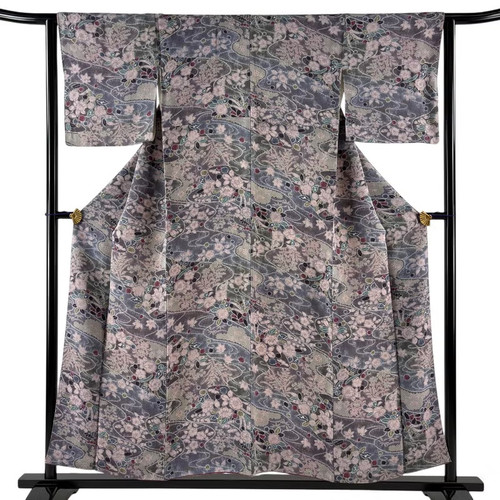 Kimono giapponese komon - giapponese, grigio