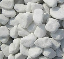 Ciottoli marmo Bianco Carrara 60/100 mm sassi pietre arredo vasi e giardino 23Kg