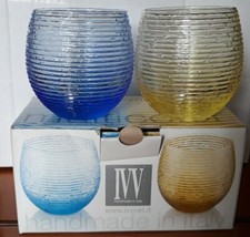Ivv Multicolor 2 Bicchieri Da Acqua Cristallo Vetro Cl.25 Color GIALLO AZZURRO 