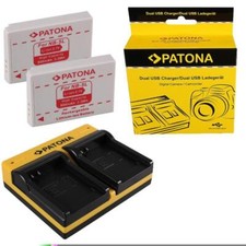 2x Batteria Patona + Caricabatteria Doppio USB per Canon Digital Ixus 900 TI