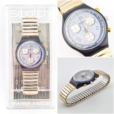 Swatch Chrono SCN105 Alabama 1993 NOS Vintage Watch Small Bracelet Working