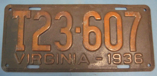 Targa camion virginia - virginia, 1936