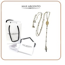 COLLANA ROSARIO,  ARGENTO 925,  RODIATO UOMO DONNA 