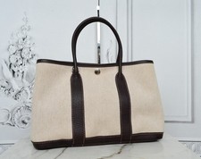 Borsa a mano Hermès Garden Party 30 crema ecrù marrone negonda pelle Hermes shopper