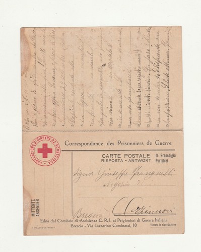 Cartolina postale croce - postale, rossa