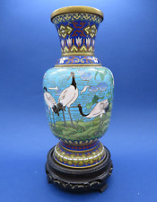 VASO IN METALLO E SMALTI " MADE IN CHINA " CICOGNE - ALTEZZA : 24,5 CM CIRCA