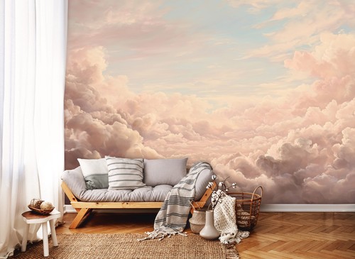 Fotomurale nuvole beige blu - fotomurale,