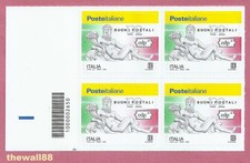 ITALIA 2025  Buoni Postali 100 Anni  QUARTINA con CODICE A BARRE Bassa Sinistra